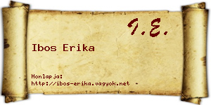 Ibos Erika névjegykártya